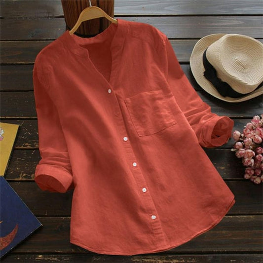 Breathable Linen Cotton Blouse