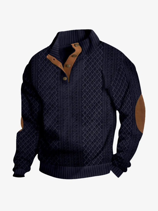 Men's Cable Knit Quarter-Zip Pullover