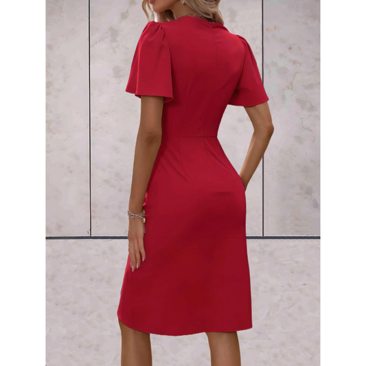 Evelina Wrap V-Neck Dress