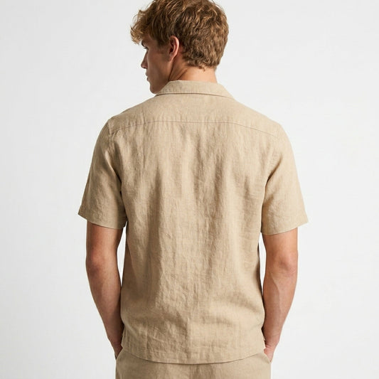 Men's Camp Collar Shirt and Drawstring Shorts Set