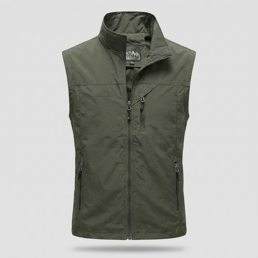 Men's Mesh-Lined Hiking Gilet With Multi-Pocket Storage