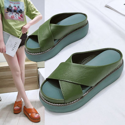 Women's Platform Strap Mules