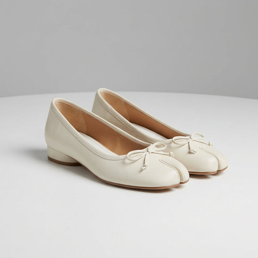 Women's Split Toe Tabi Ballet Flats With Bow