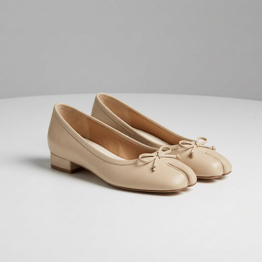 Women's Split Toe Tabi Ballet Flats With Bow