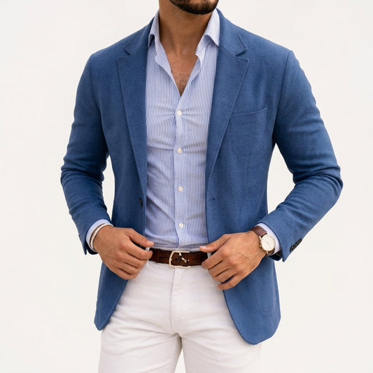Textured Knit Blazer With Modern Silhouette