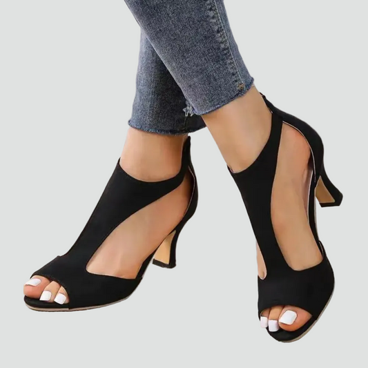 Orthopedic Cut-Out Mid Heel Sandals