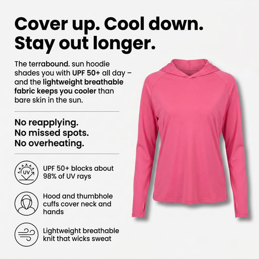 Women's UPF 50+ Hooded Sun Top With Thumbhole Cuffs