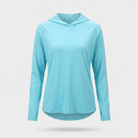 Women's UPF 50+ Hooded Sun Top With Thumbhole Cuffs