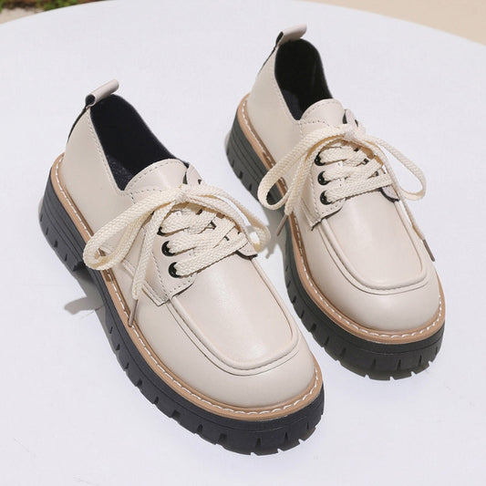 Platform Leather Loafers with Bold Grip