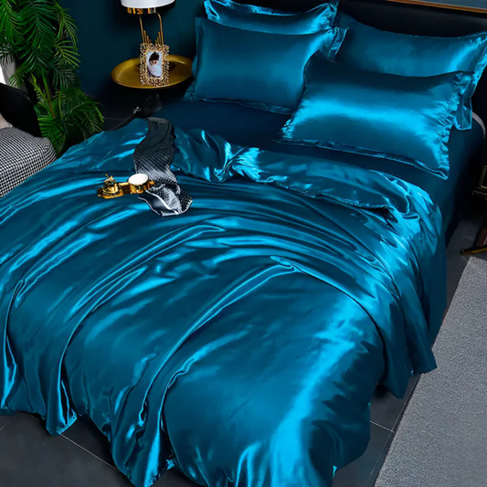 Satin Duvet Cover and Pillowcase Bedding Set