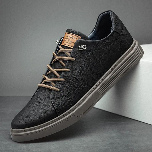 Leather Cushioned Sole Sneakers