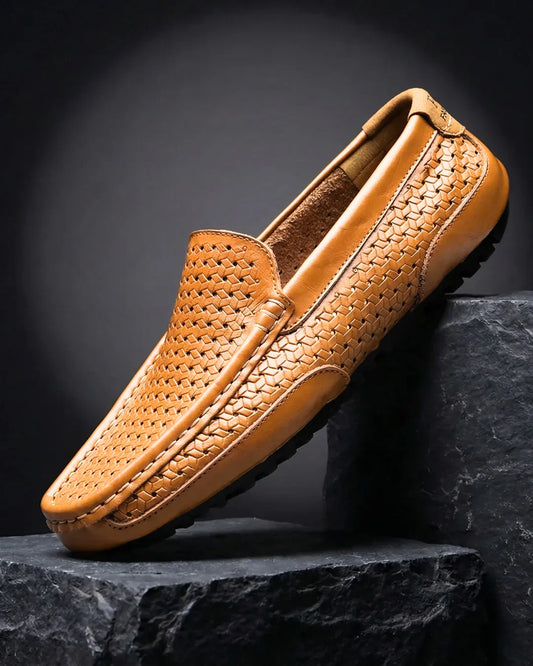 Woven Leather Slip-On Loafer