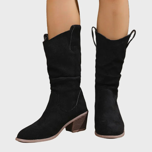 Western Style Mid-Heel Cowboy Boots