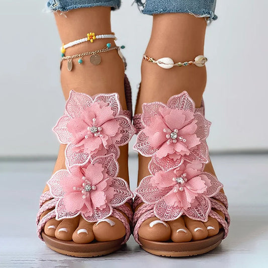 Women's Floral Detail Wedge Sandals