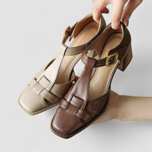 Cushioned T-Strap Orthopedic Block Heels