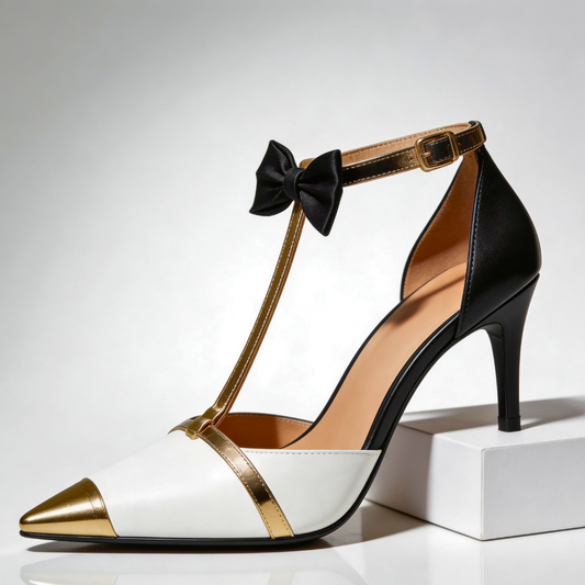 Women's Satin Stiletto Heels with Statement Bow