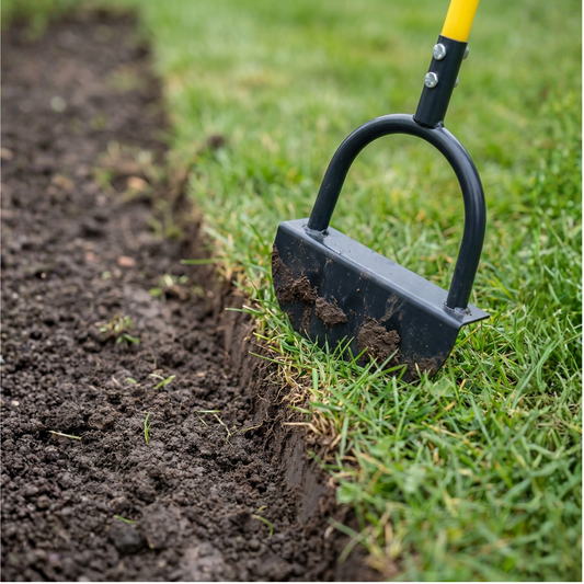 Manual Lawn Edger With Serrated Crescent Blade