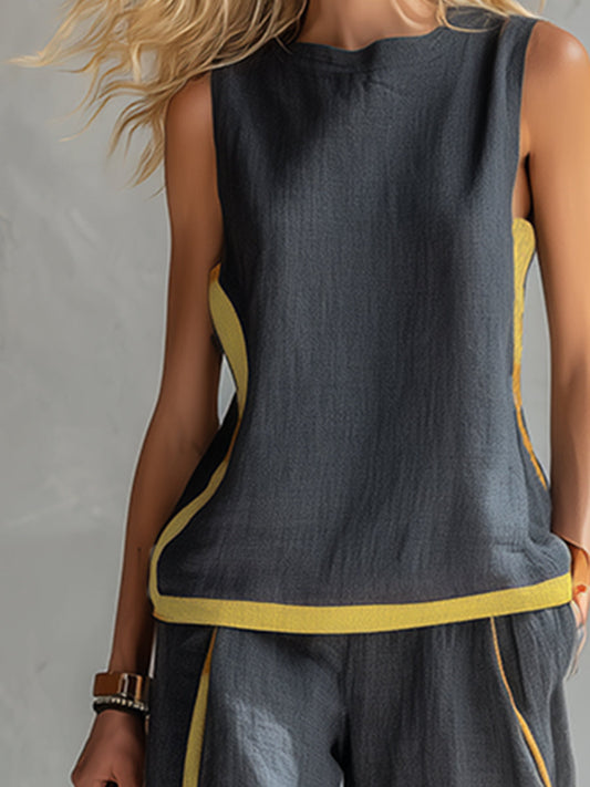 Relaxed Cotton Linen Two Piece Set