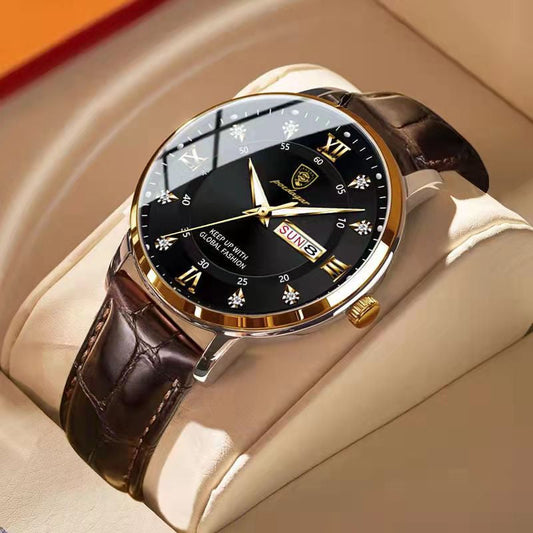 Quartz Watch With Full Calendar And Luminous Hands