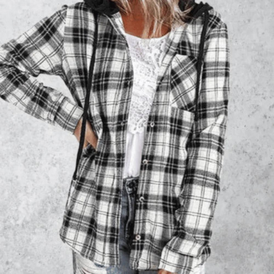 Checkered Hooded Comfort Jacket