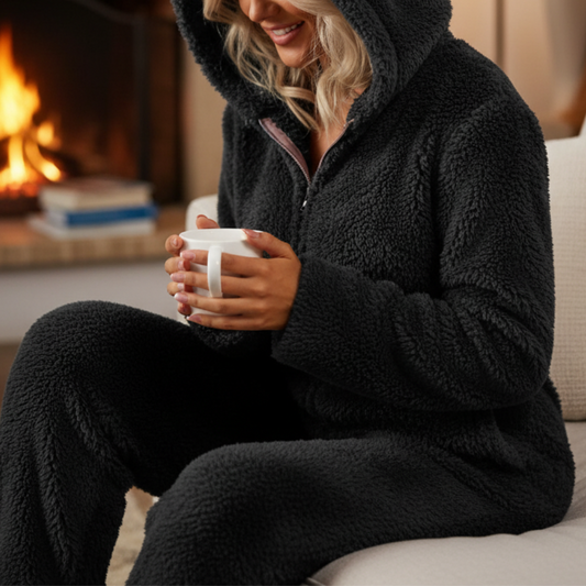 Fleece Zip-Up Onesie for Women