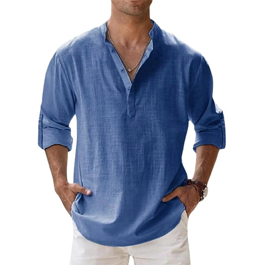 Long Sleeve Relaxed Fit Button-Up Shirt