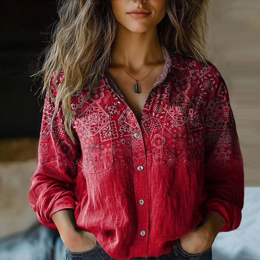 Bohemian Vintage Style Relaxed Fit Blouse