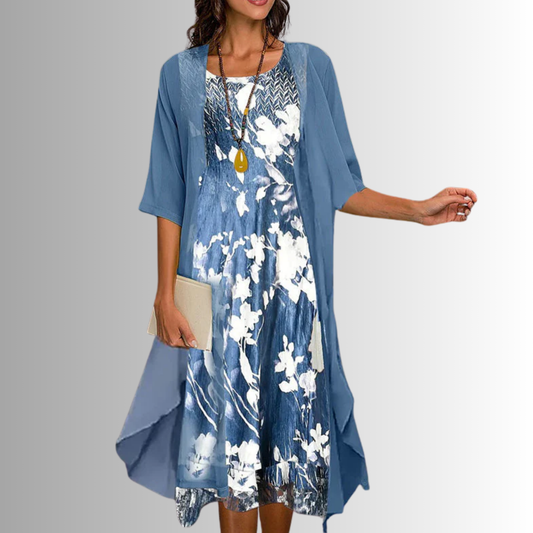 Layered Open Front Midi Dress