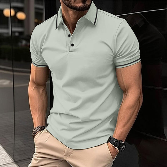 Stretch Fit Button Placket Polo Shirt