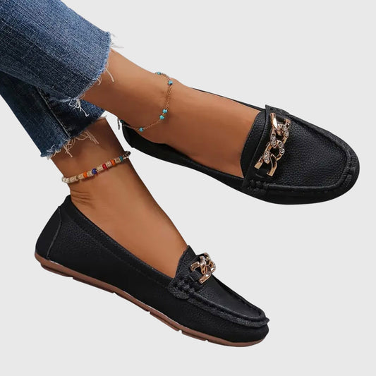 Orthopedic Leather-Look Slip-On Loafers