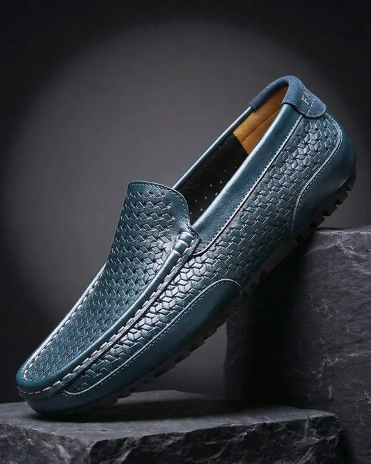 Woven Leather Slip-On Loafer