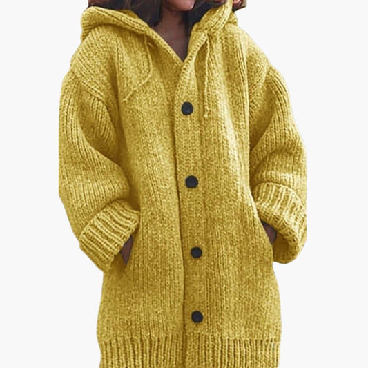 Women's Oversized Long Hooded Knit Cardigan