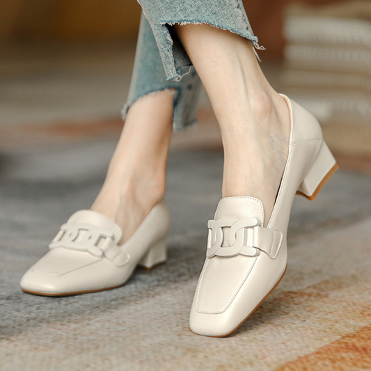 Mary Jane Loafers with Chunky Heel