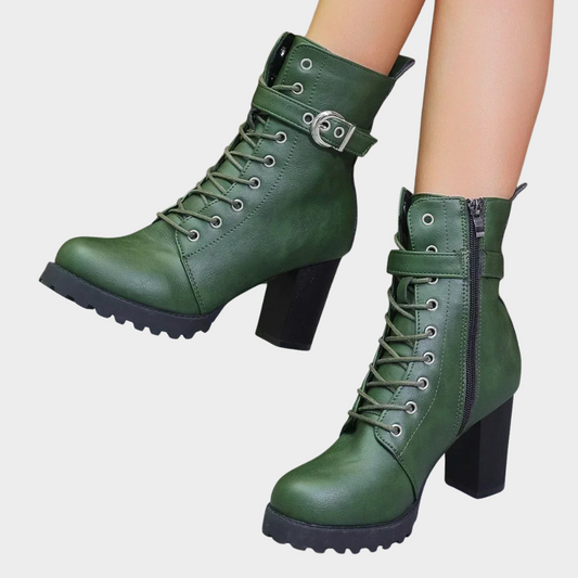 Bold Flared Heel Ankle Boots