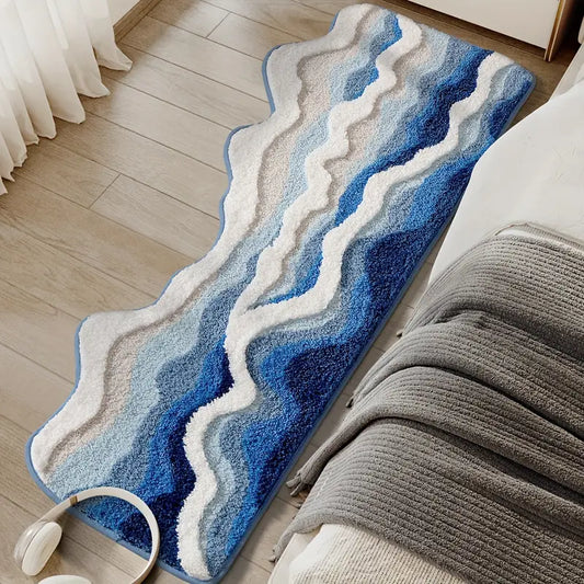 Coastal Wave Pattern Bath Rug