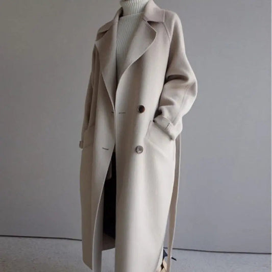 Women's Long Wool Blend Overcoat