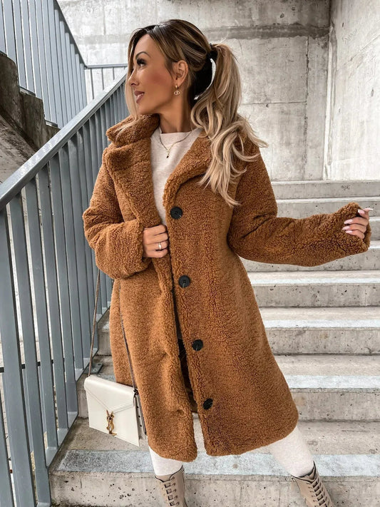 Women's Plush Longline Trench Coat