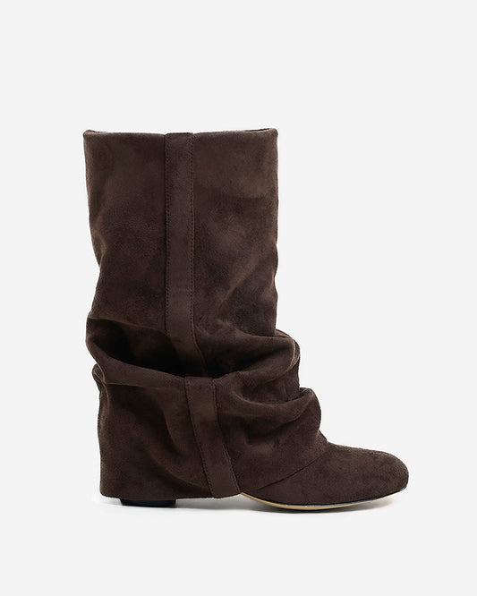 Dark Chocolate Slouchy Suede Boots
