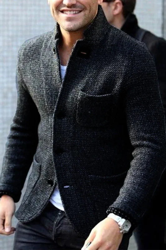 Retro Cardigan Jacket With Functional Pockets