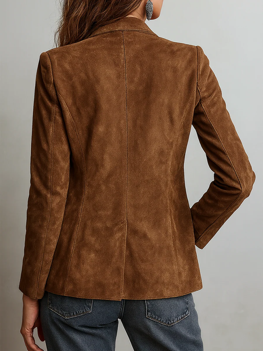 Rachel Button-Down Suede Blazer for Women