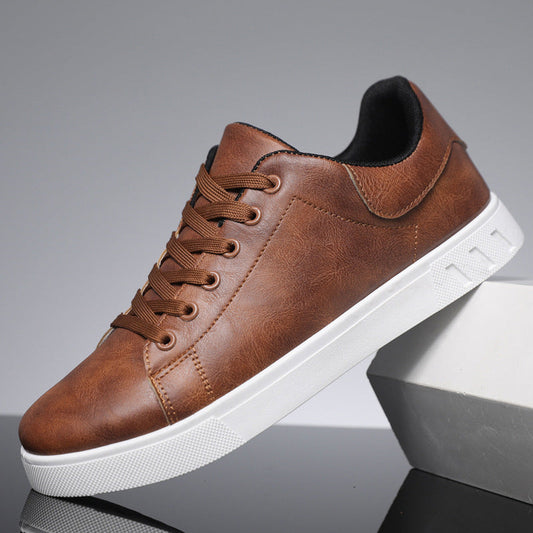 Men's Low-Top Faux Leather Everyday Sneakers