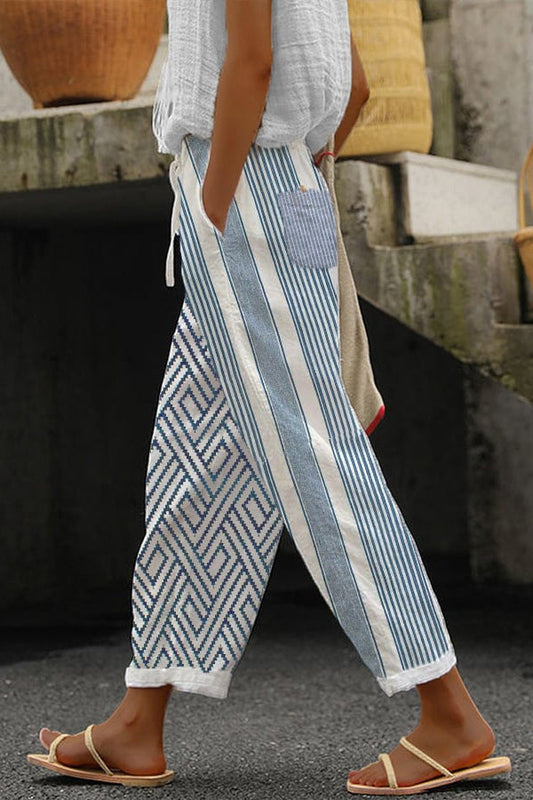 Fitted Flowy Wide Leg Pants