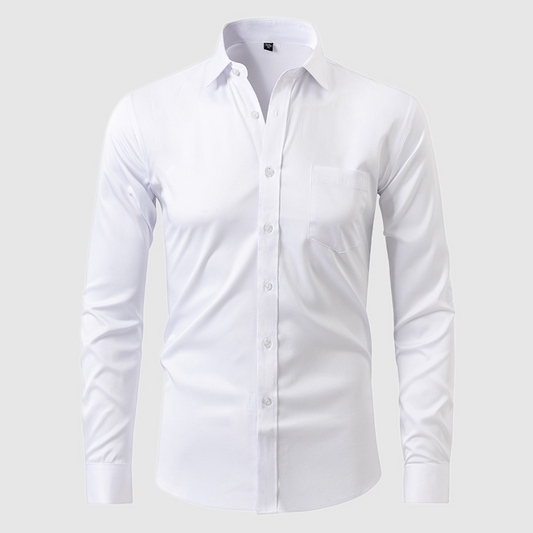 Long Sleeve Button-Up Shirt with Chest Pocket