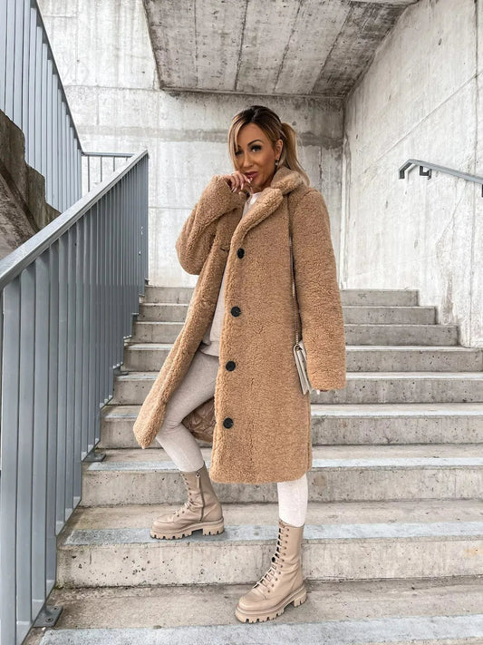 Women's Plush Longline Trench Coat