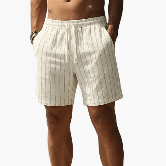 Men's Pinstripe Drawstring Summer Shorts