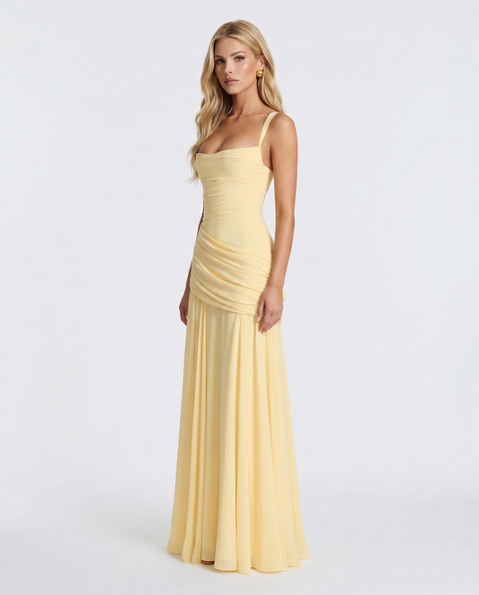 Full Length Ruched Bodycon Maxi Dress