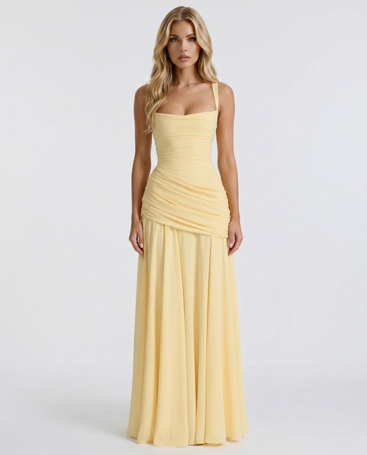 Full Length Ruched Bodycon Maxi Dress