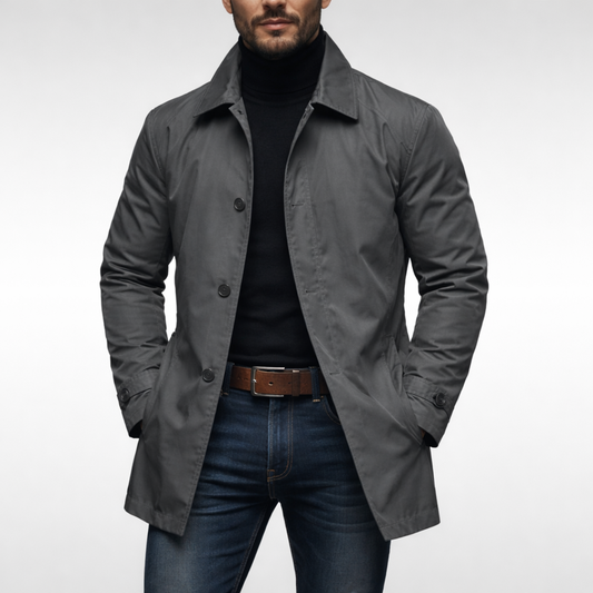 Lightweight Weather-Resistant Tailored Overcoat