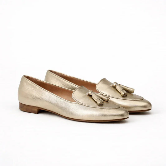 Golden Tassel Moccasin Loafers