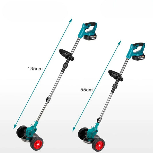 Cordless 36V Wheeled Grass Trimmer With 3 Blade Types